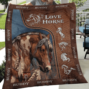 GeckoCustom Upload Image Love Horse Blanket HN590