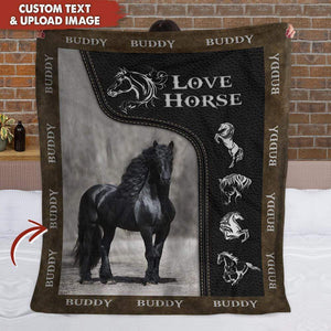 GeckoCustom Upload Image Love Horse Blanket HN590
