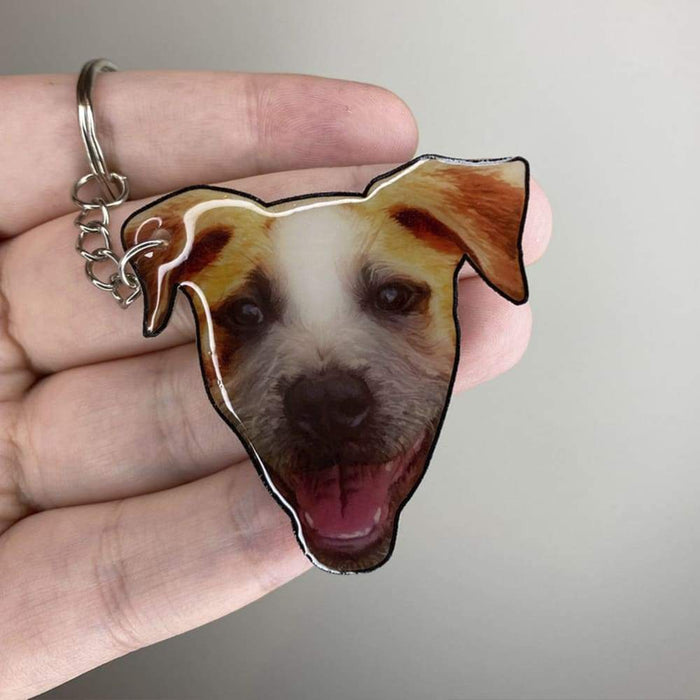 GeckoCustom Upload Images Dog Keychain, Gift For Dog Lover HN590