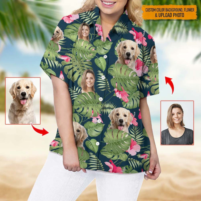 GeckoCustom Upload Photo Dog And Face Hawaiian Shirt, HN590