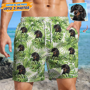 GeckoCustom Upload Photo Dog Men's Hawaiian Short T368 HN590