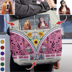 GeckoCustom Upload Photo Dog Tote Bag For Hippie, Dog Lover Gift HN590