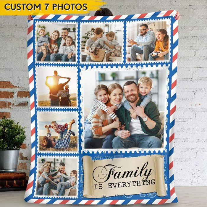 GeckoCustom Upload Photo Family Is Everything Baby Blanket HN590 VPS Cozy Plush Fleece 30 x 40 Inches (baby size)