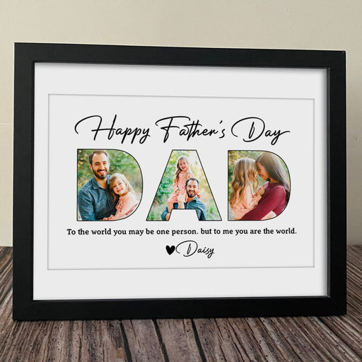 GeckoCustom Upload Photo Happy Father's Day, Family Picture Frame HN590 10"x8"