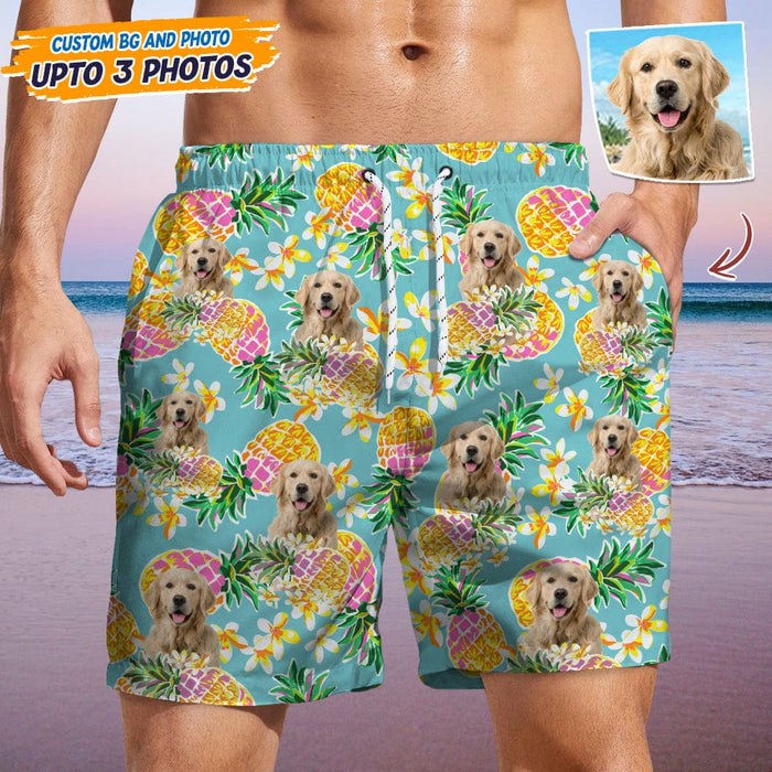 GeckoCustom Upload Photo With Hawaiian Pattern Dog Short T368 HN590