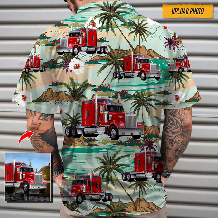 GeckoCustom Upload Truck Photo Hawaiian Shirt, N369 HN590