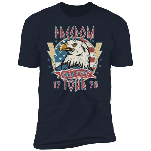 GeckoCustom Vintage 4th of July American Flag Freedom Shirt Premium Tee / Midnight Navy / X-Small