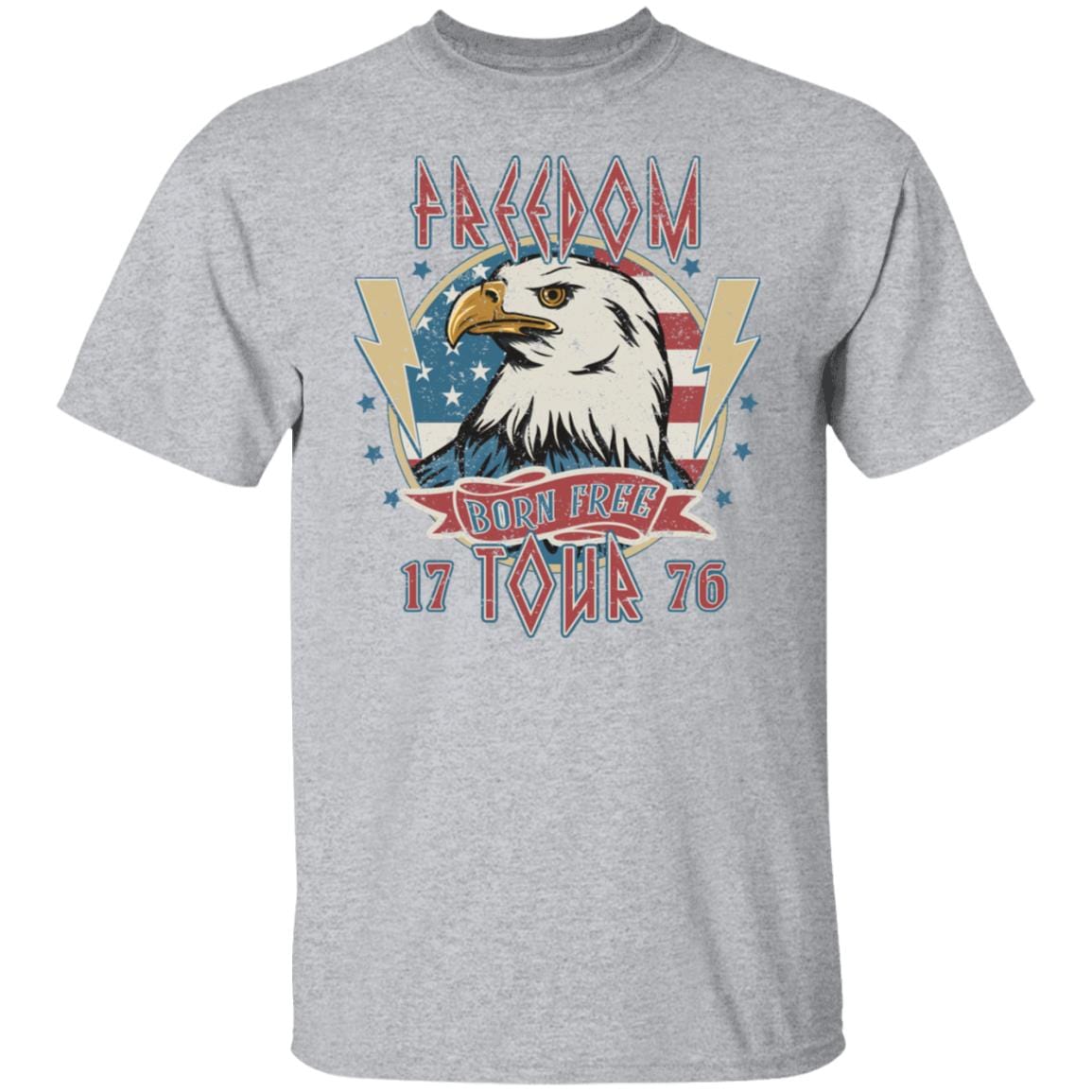 GeckoCustom Vintage 4th of July American Freedom Shirt Basic Tee / Sport Grey / S