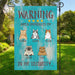 GeckoCustom Warning Area Patrolled By Cats Personalized Custom Cat Garden Flag C414 12"x18"