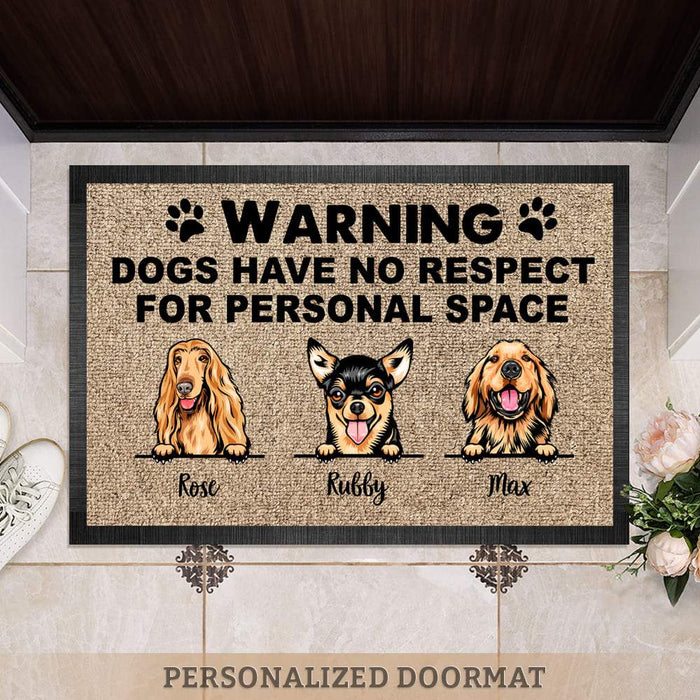 GeckoCustom Warning The Dog Has No Respect Doormat For Dog Lovers, HN590