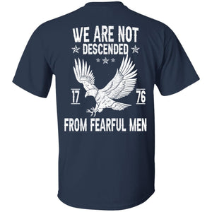 GeckoCustom We Are Not Descended From Fearful Men 1776 Back Shirt H407 Basic Tee / Navy / S