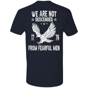 GeckoCustom We Are Not Descended From Fearful Men 1776 Back Shirt H407 Premium Tee / Midnight Navy / S