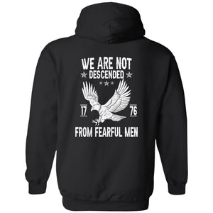 GeckoCustom We Are Not Descended From Fearful Men 1776 Back Shirt H407 Pullover Hoodie / Black / S