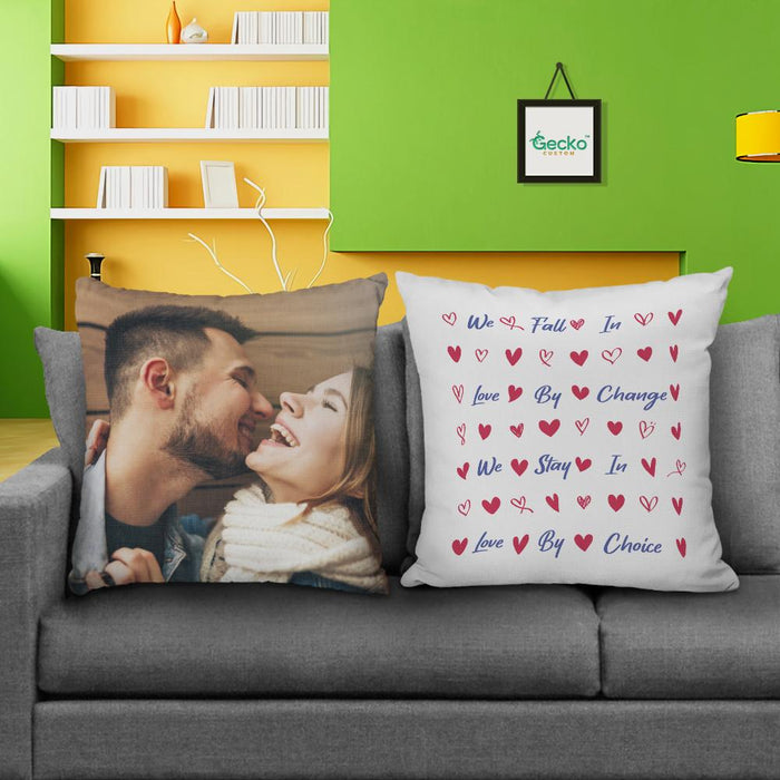GeckoCustom We Fall In Love By Chance Couple Throw Pillow HN590