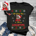 GeckoCustom We Woof You A Merry Christmas Custom Photo T-shirt, Dog Love Gift, Upload Pet Christmas sweatshirt HN590 Basic T-Shirt / Black / S