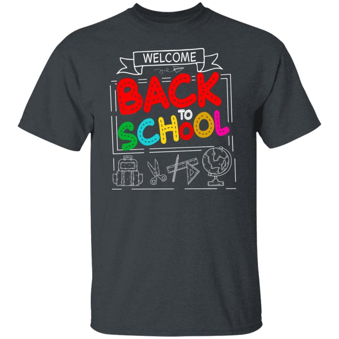 GeckoCustom Welcome Back To School 1st Day of School Shirt H423 Basic Tee / Dark Heather / S