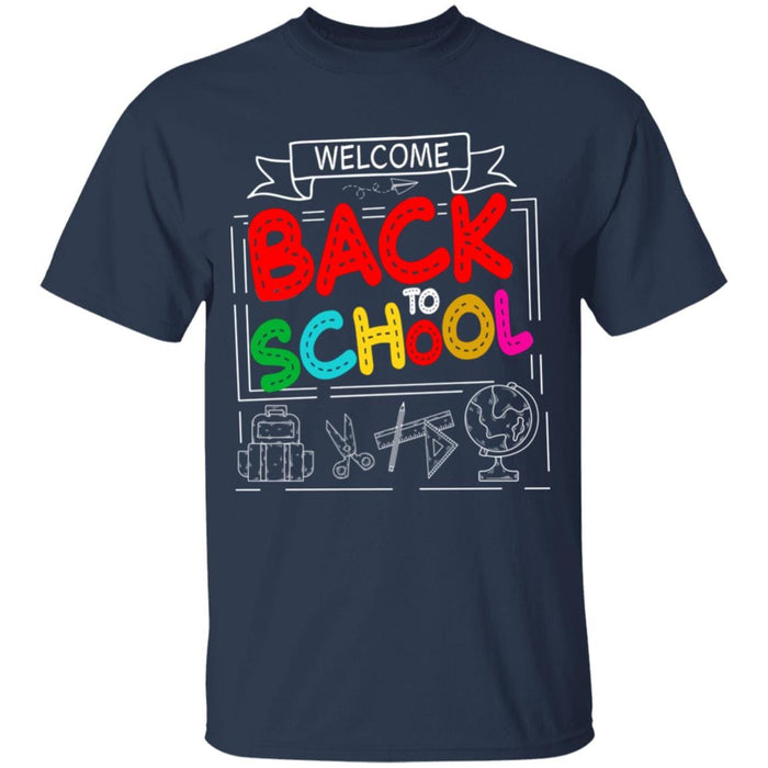 GeckoCustom Welcome Back To School 1st Day of School Shirt H423 Youth T-Shirt / Navy / YXS