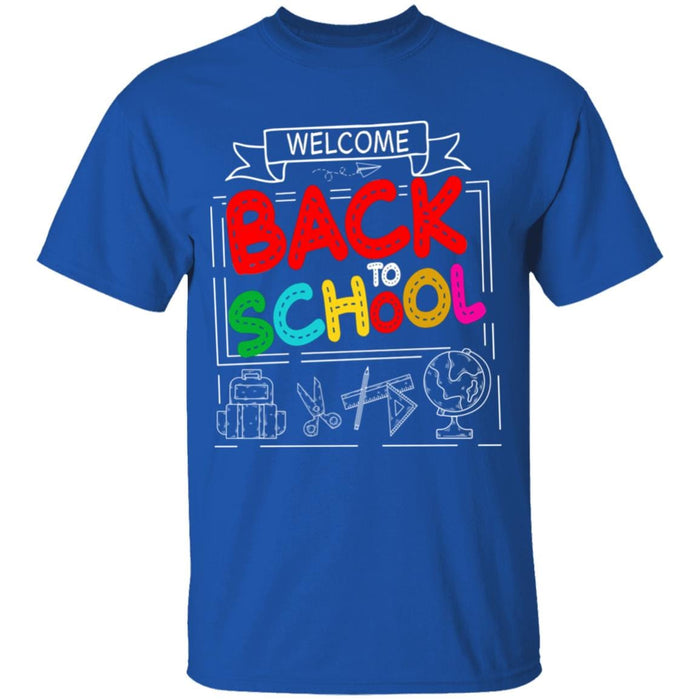 GeckoCustom Welcome Back To School 1st Day of School Shirt H423 Youth T-Shirt / Royal / YXS