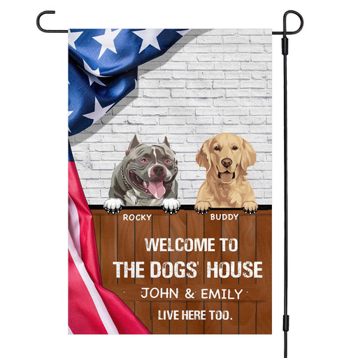 GeckoCustom Welcome Dog House Dog Garden Flag 12"x18"