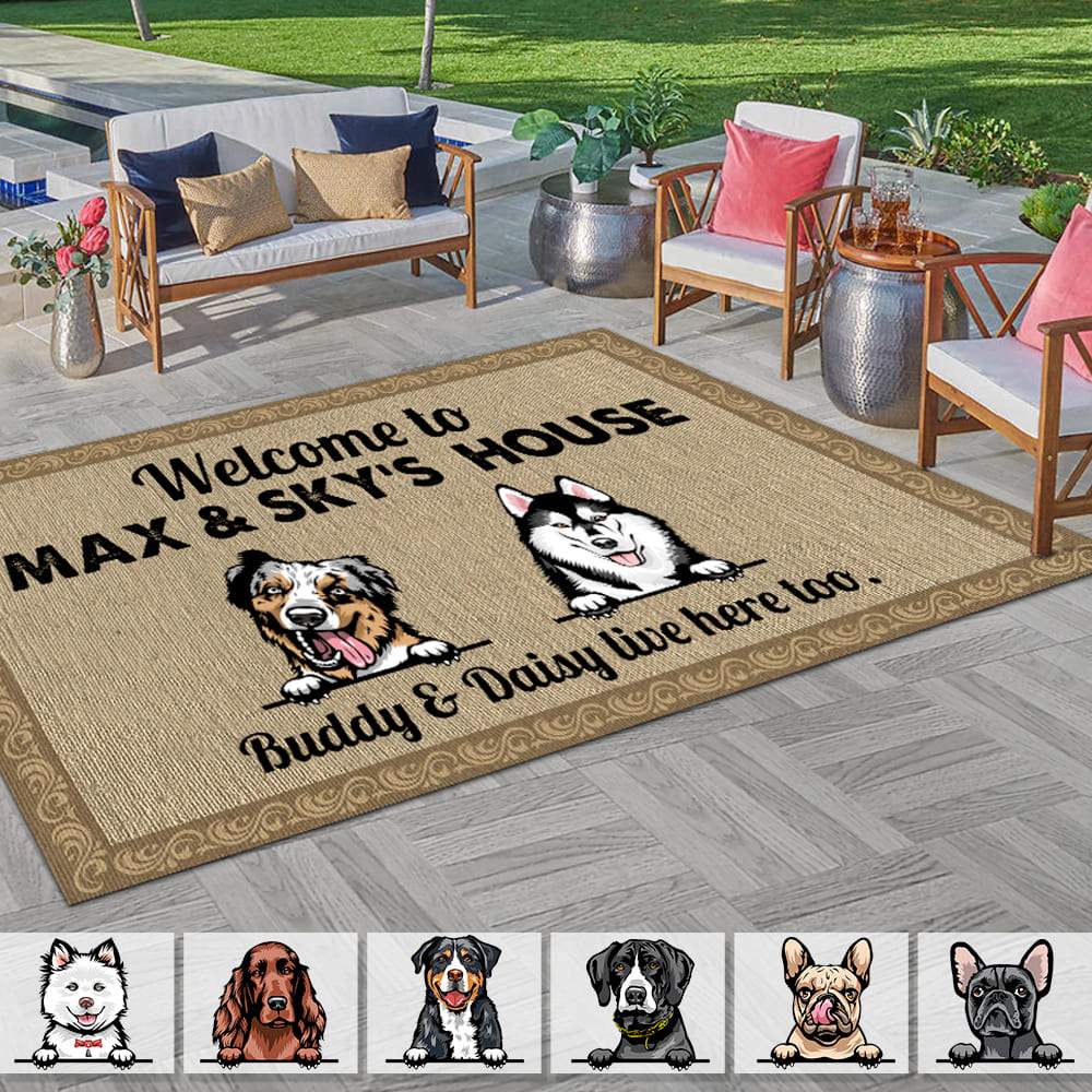 Custom Photo Welcome To Our Home Dog Doormat K228 HN590