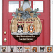 GeckoCustom Welcome Ring Doorbell & Run Dog Wooden Door Sign With Wreath, Dog Lover Gift, Dog Door Hanger HN590