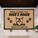 GeckoCustom Welcome To Cat's House, Cat Doormat, Cat Lover Gift, For Cat Mom, Home Decor HN590