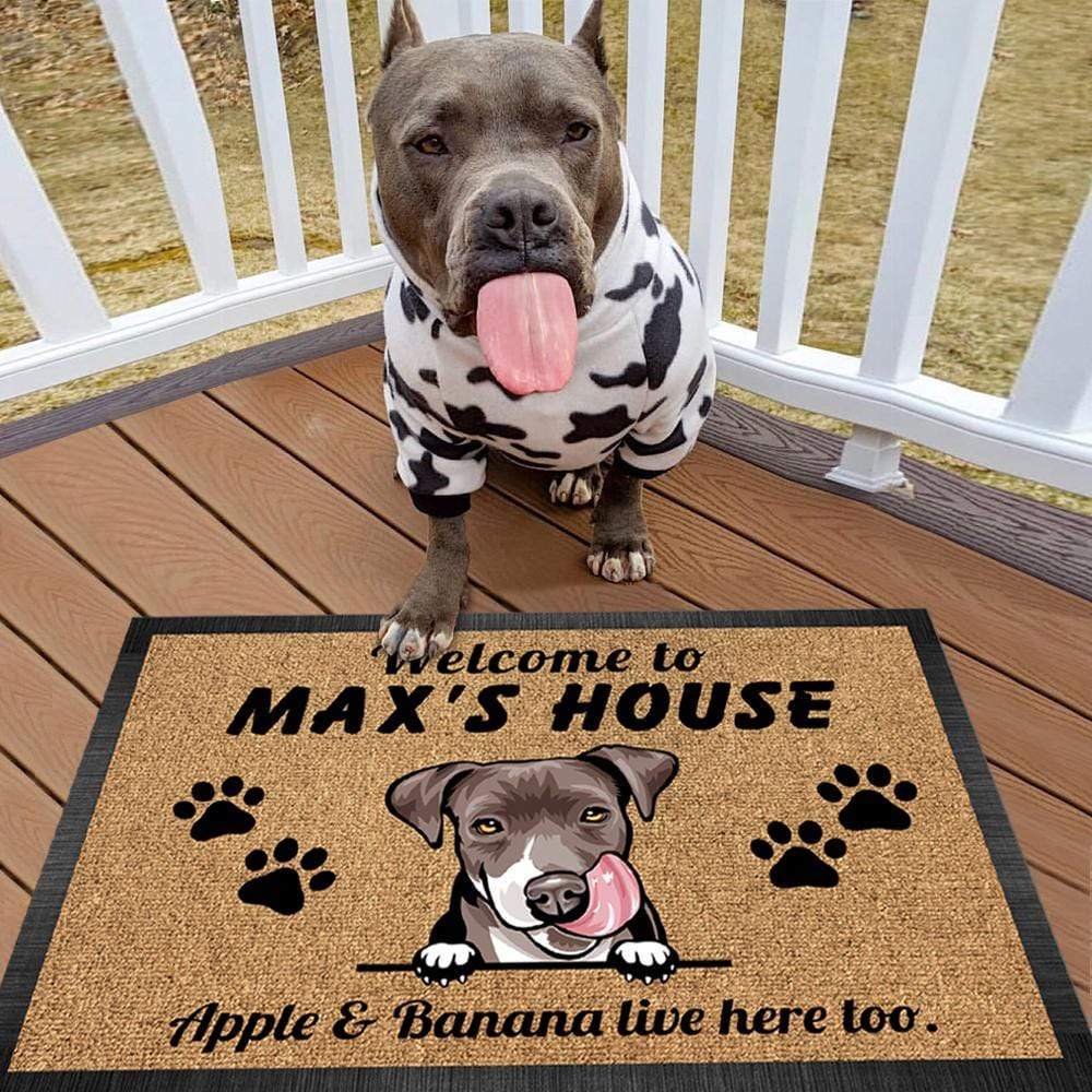 Welcome Doormat, Funny Dog Mat, Personalized Dog Doormat
