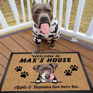 GeckoCustom Welcome To Dog House Doormat, Dog Lover Gift, Non-slip Mats, Funny Doormat HN590 15" x 24" / Top: Non-Woven Fabric