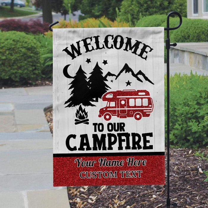 GeckoCustom Welcome To Our Campsite Garden Flag, Gift For Camper, Outdoor Decor HN590 Without flagpole