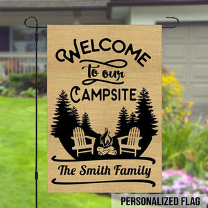GeckoCustom Welcome To Our Campsite Garden Flag Ver2, Camping Gift, Outdoor Flags, HN590