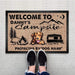 GeckoCustom Welcome To Our Campsite Protected Doormat, Camping Gift, Dog Lover Gift HN590 15x24in-40x60cm