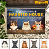 GeckoCustom Welcome To Our Haunted House Cat Doormat N304 HN590