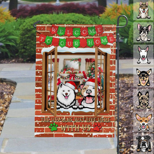 GeckoCustom Welcome To Our Home Christmas Dog Garden Flag, Custom Dog Lover Gift, Christmas Gift, HN590