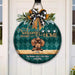 GeckoCustom Welcome To Our Home Dog Wood Door Sign, Dog Lover Gift, The Human Just Lives Here With Us HN590