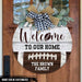 GeckoCustom Welcome To Our Home Football Wood Sign, Football Gift, Round Wood Sign HN590 12 Inch