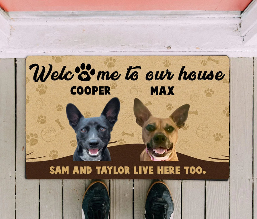 GeckoCustom Welcome To Our Home Personalized Custom Photo Dog Doormats H607 24x16 inch - 60x40 cm