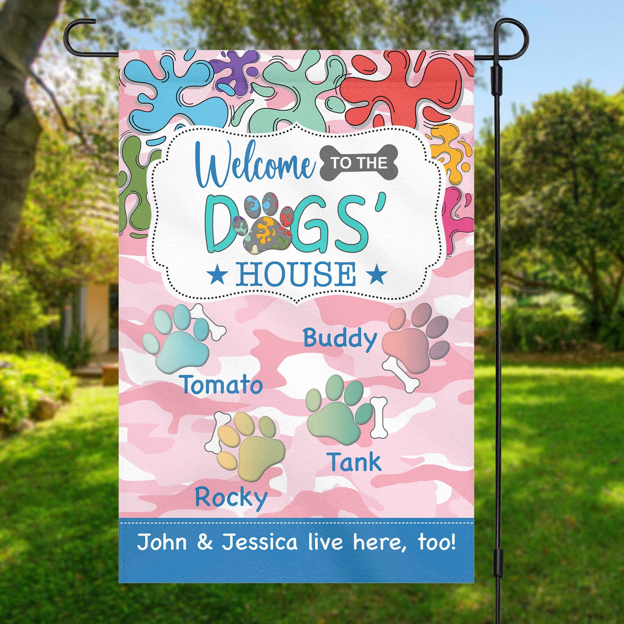 GeckoCustom Welcome To The Dog's House Custom Garden Flag C182 12"x18"