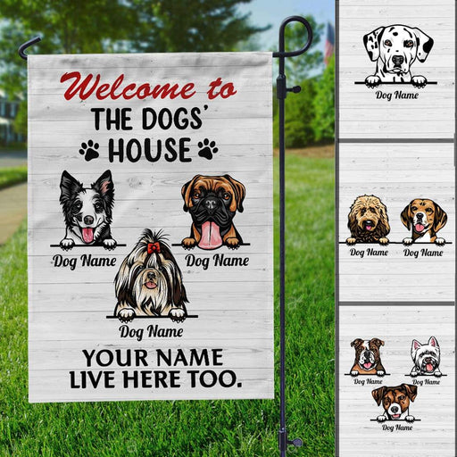 GeckoCustom Welcome To The Dog's House Garden Flag, Dog Lover Gift HN590