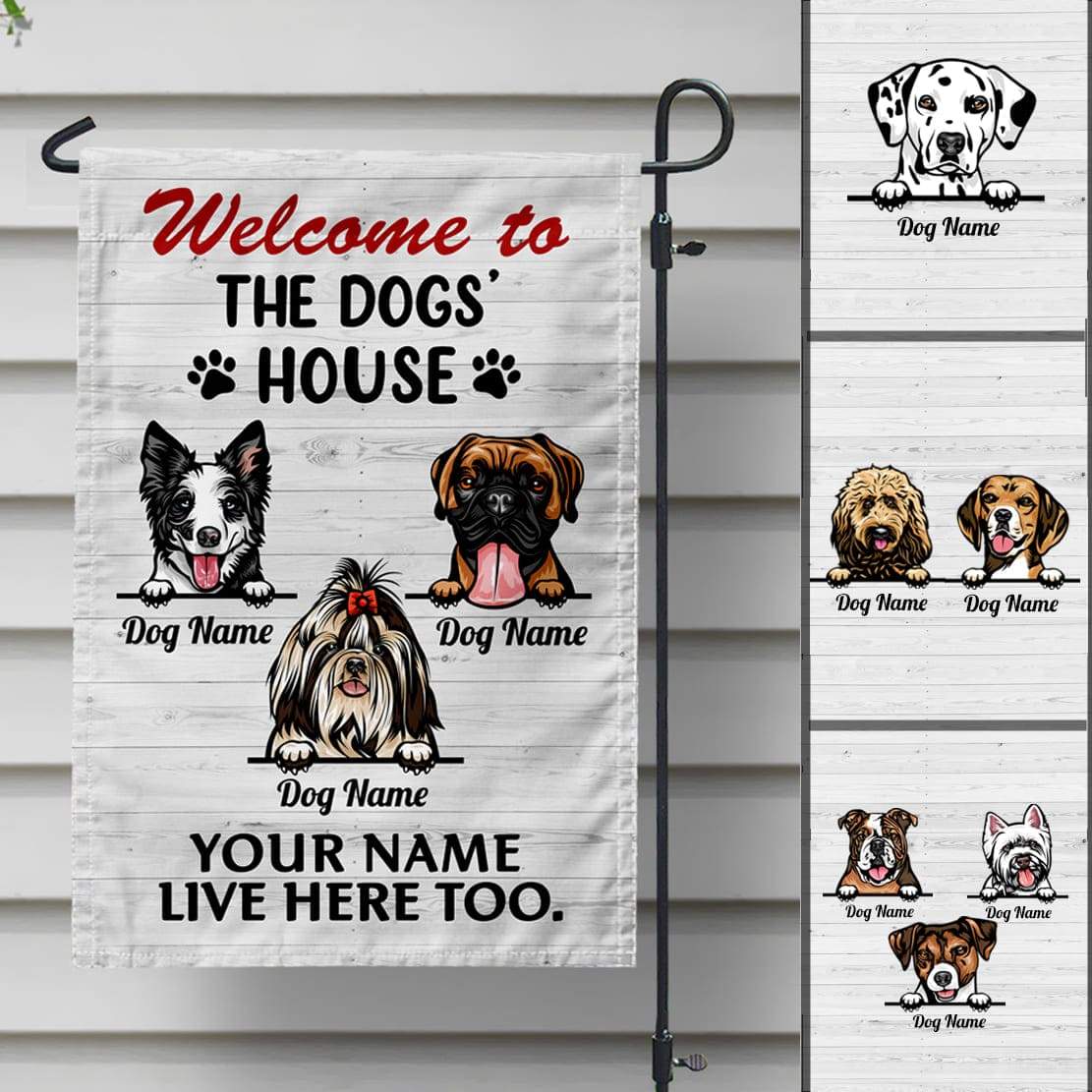 GeckoCustom Welcome To The Dog's House Garden Flag, Dog Lover Gift HN590