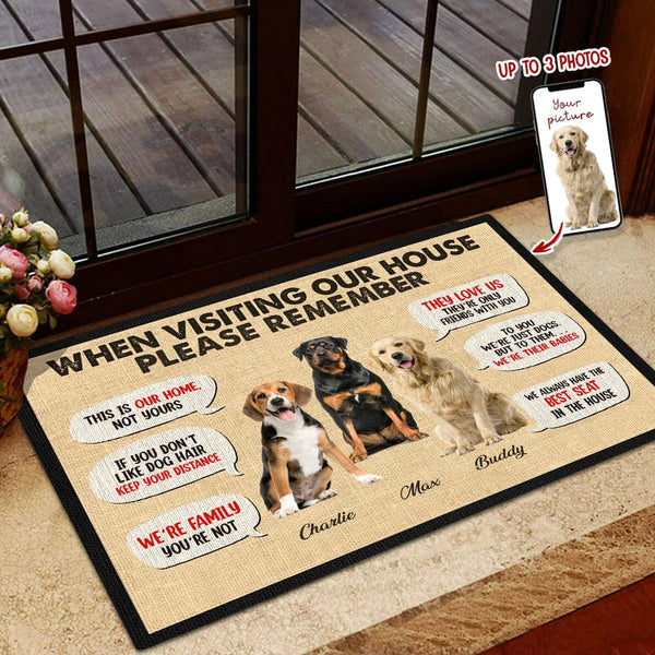 Custom Photo Welcome To Our Home Dog Doormat K228 HN590