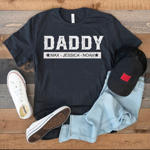 GeckoCustom With Kids Names Custom Daddy Personalized Custom Father's Day Shirt H318