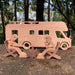 GeckoCustom Wood Sculpture, Camping Gift, Wooden Carving Couple Around Campfire And Motorhome