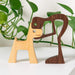 GeckoCustom Wood Sculpture, Dog Lover Gift, Wooden Carving A Black Man With Dog