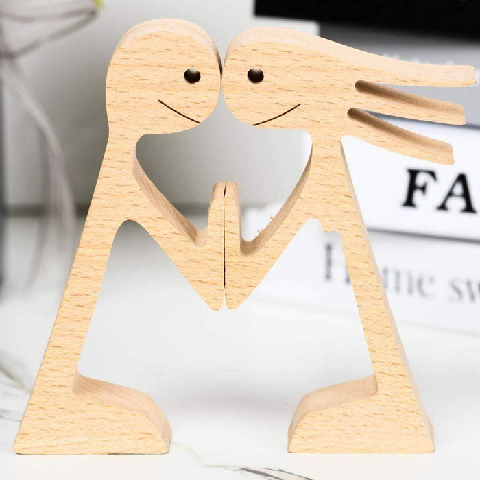GeckoCustom Wood Sculpture, Gift For Couple, Wooden Carving Couple Man And Woman Stand