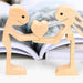 GeckoCustom Wood Sculpture, Gift For Couple, Wooden Carving Couple Man And Woman Stand With Heart