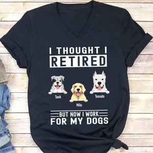 GeckoCustom Work For My Dog Personalized Custom Dog Shirt C276 Women V-neck / V Black / S