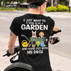 GeckoCustom Work In Garden And Hang Out With Dogs Personalized Custom Dog Backside Shirt C453