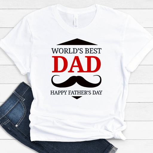 GeckoCustom World's Best Dad Family T-shirt, HN590 Premium Tee / White / S