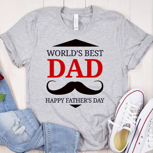GeckoCustom World's Best Dad Family T-shirt, HN590 Basic Tee / White / S