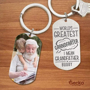 GeckoCustom World's Greatest Grandfarter Grandpa Family Metal Keychain HN590